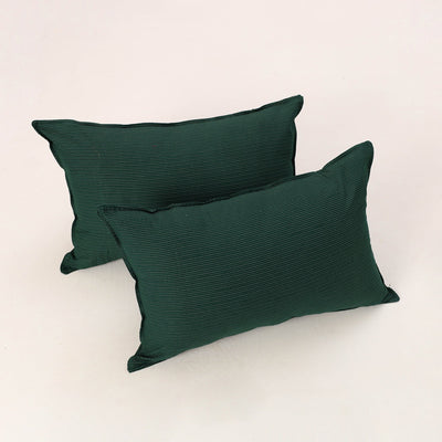 Green - set of 2 kantha stitch cotton pillow covers 27