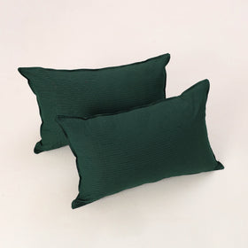 Green - set of 2 kantha stitch cotton pillow covers 27