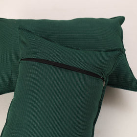 Green - set of 2 kantha stitch cotton pillow covers 27