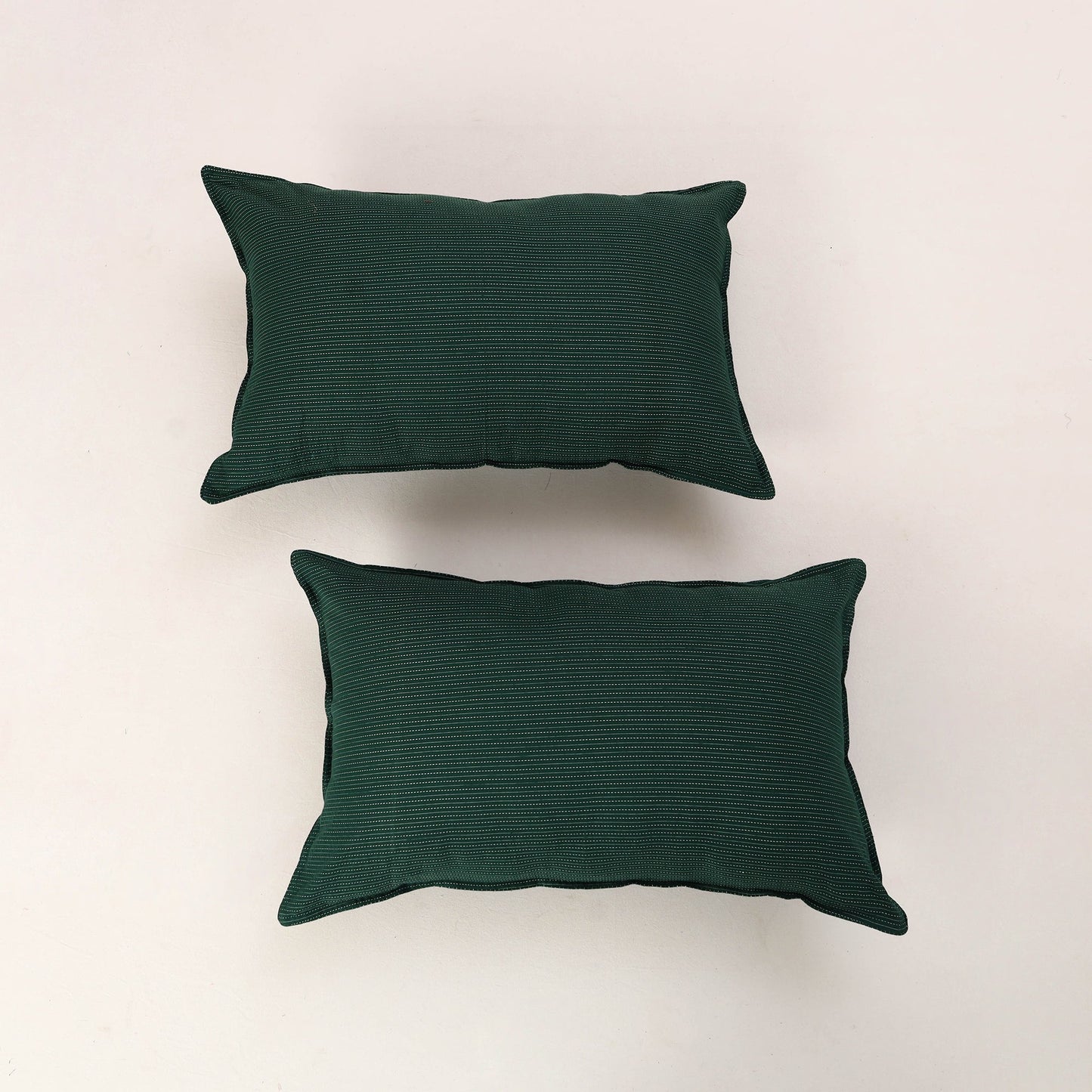 Green - set of 2 kantha stitch cotton pillow covers 27