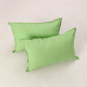Green - set of 2 kantha stitch cotton pillow covers 28
