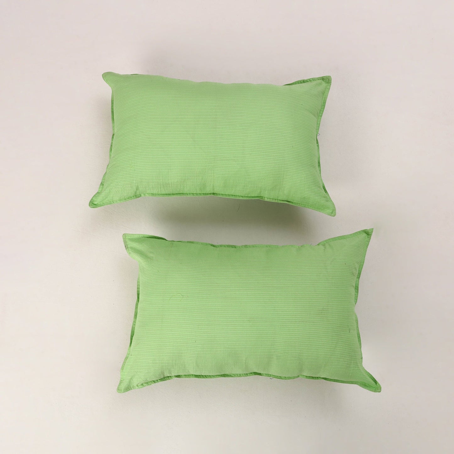 Green - set of 2 kantha stitch cotton pillow covers 28