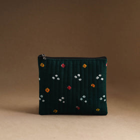 Green - set of 3 - handmade cotton utility pouches 11