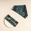 Green Set of 4 - Bagru Block Printed Cotton Table Napkins