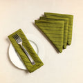 Green Set of 4 - Pintuck Plain Cotton Table Napkins (18 x 18 in) 12