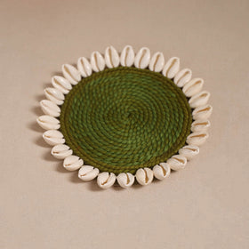 Shell work handcrafted thread coaster 06