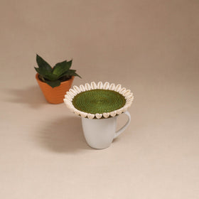 Shell work handcrafted thread coaster 06