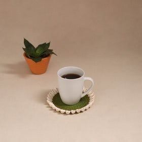 Shell work handcrafted thread coaster 06