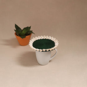 Shell work handcrafted thread coaster 09