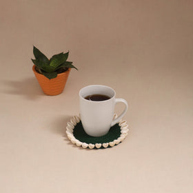 Shell work handcrafted thread coaster 09
