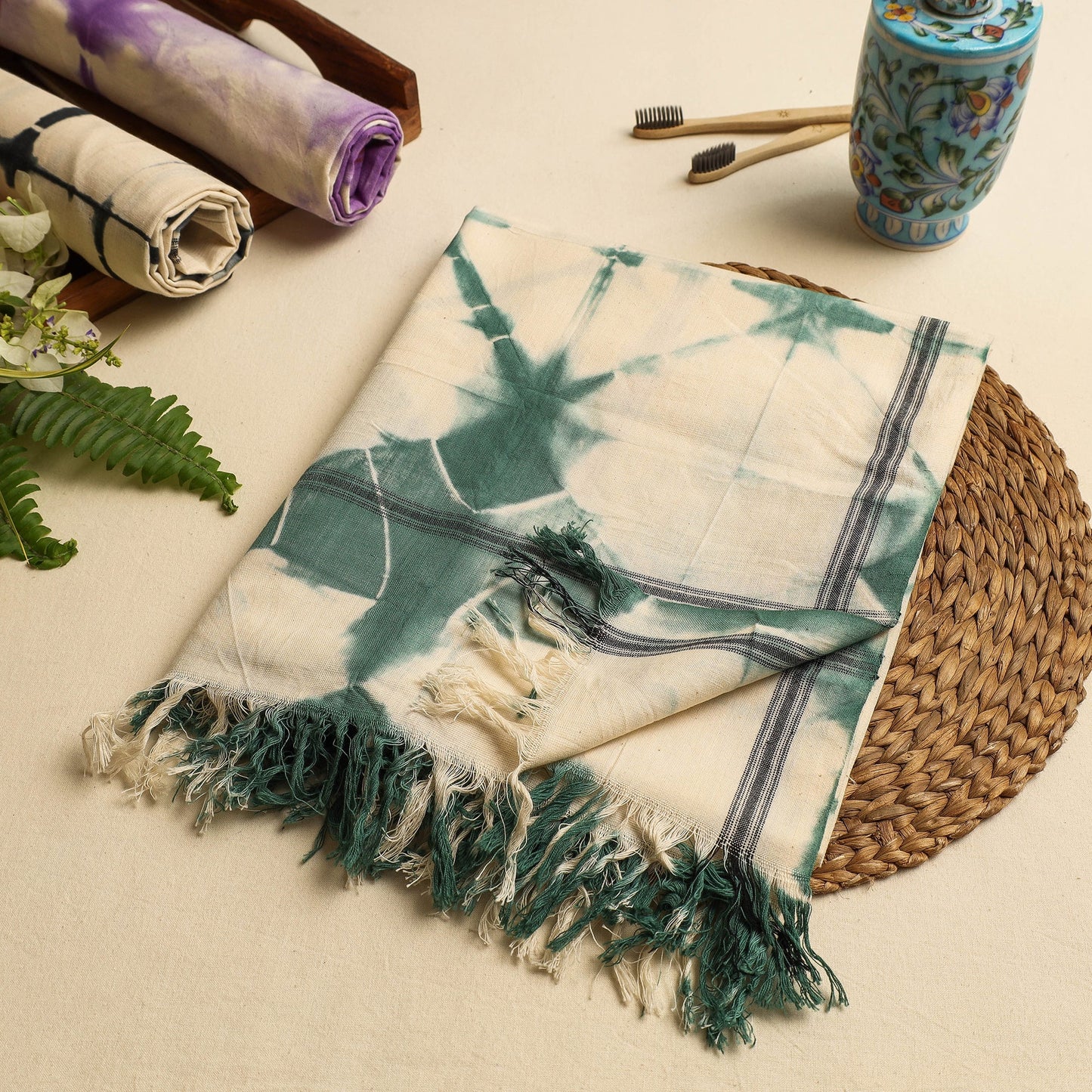  Shibori Tie-dye Cotton Bath Towel 