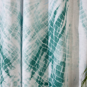 Green - shibori tie-dye cotton door curtain (7 x 3 feet)