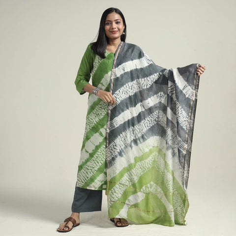Shibori Kurta with Palazzo & Dupatta Set
