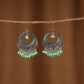 Green Shipra German Silver Beaded Earrings