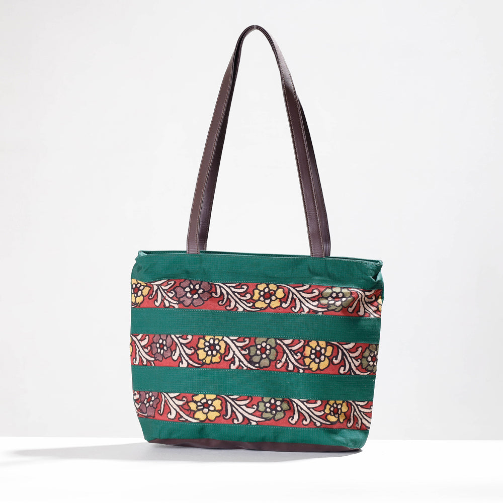 Green - Shoulder Bag - Handpainted Kalamkari Natural Dyed Cotton