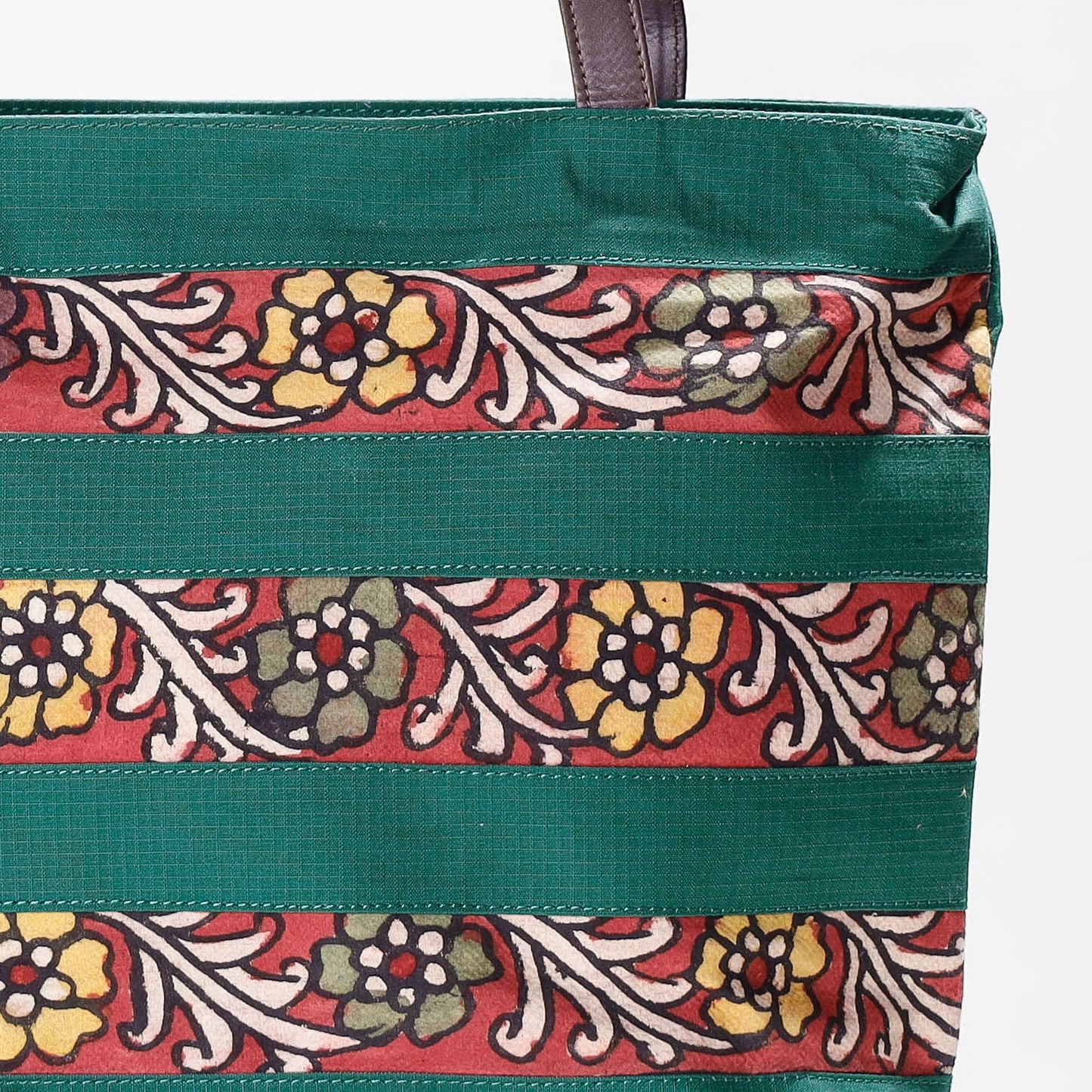 Green - Shoulder Bag - Handpainted Kalamkari Natural Dyed Cotton