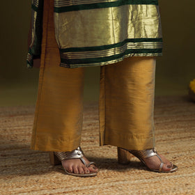 Green - silk bandhani kurta set with lagdi patta (set of 2)