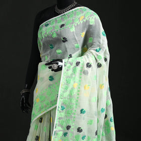 Silk cotton dhakai jamdani saree 05 - handcrafted