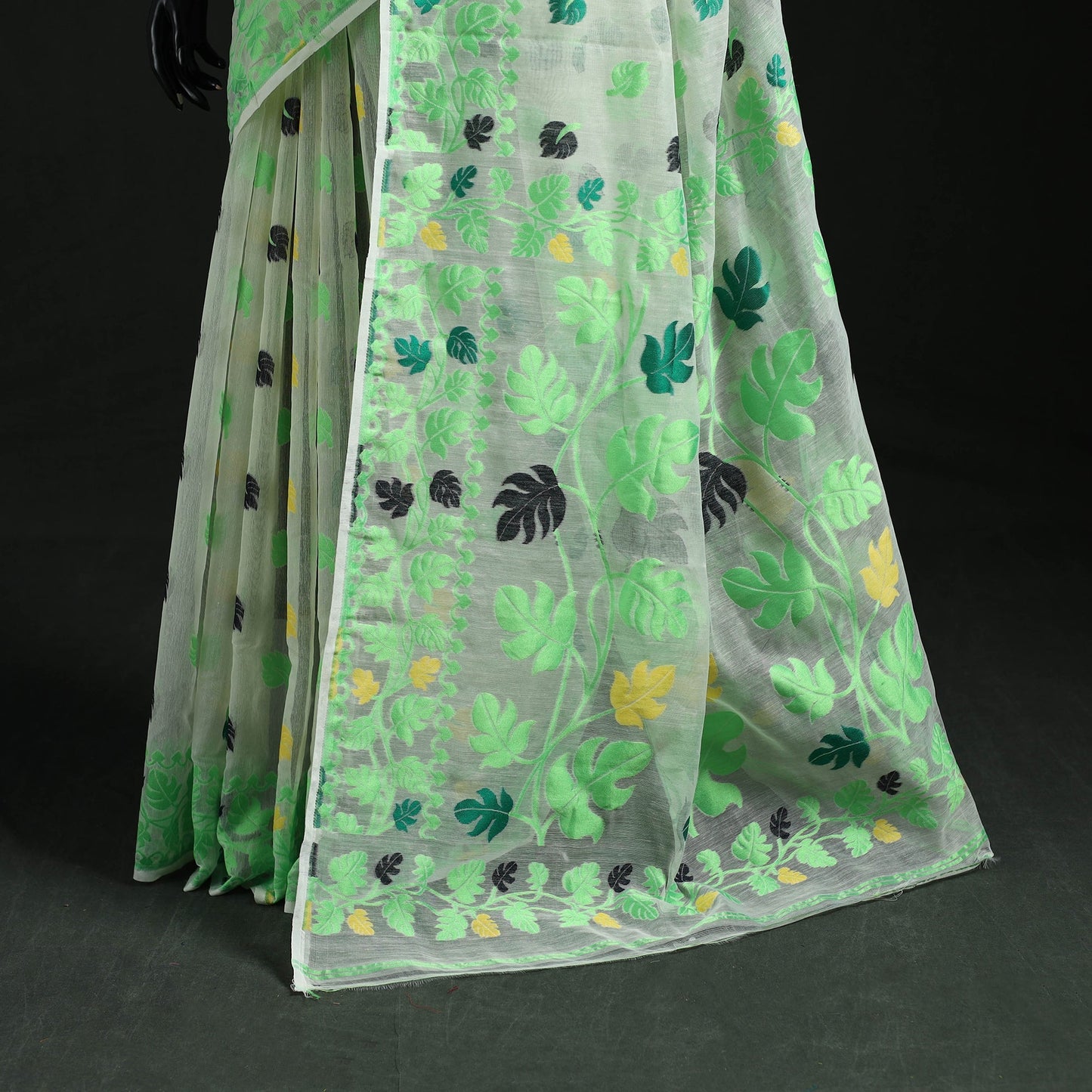 Silk cotton dhakai jamdani saree 05 - handcrafted