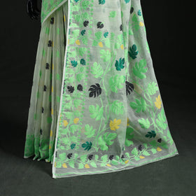 Silk cotton dhakai jamdani saree 05 - handcrafted