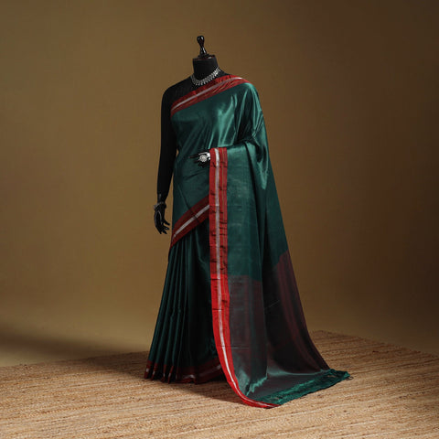 Silk cotton khun saree with ilkal pallu chikki paras border