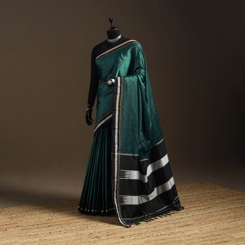 Silk cotton khun saree with ilkal pallu chikki paras border