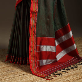 Silk cotton khun saree with ilkal pallu chikki paras border