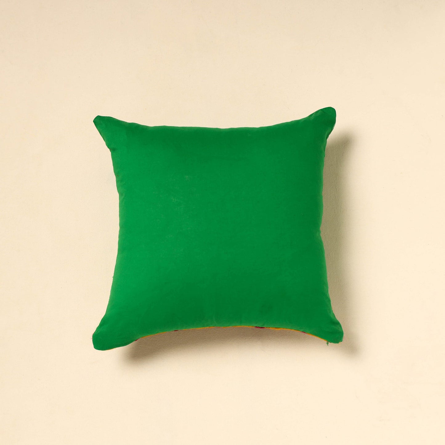 Buy Green Silk Cotton Phulkari Embroidered Cushion Cover