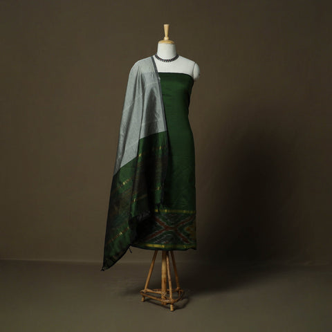 Handloom silk cotton pochampally ikat 3pc unstitched dress