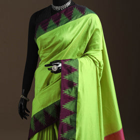 Silk ilkal saree with temple border 16 - handcrafted