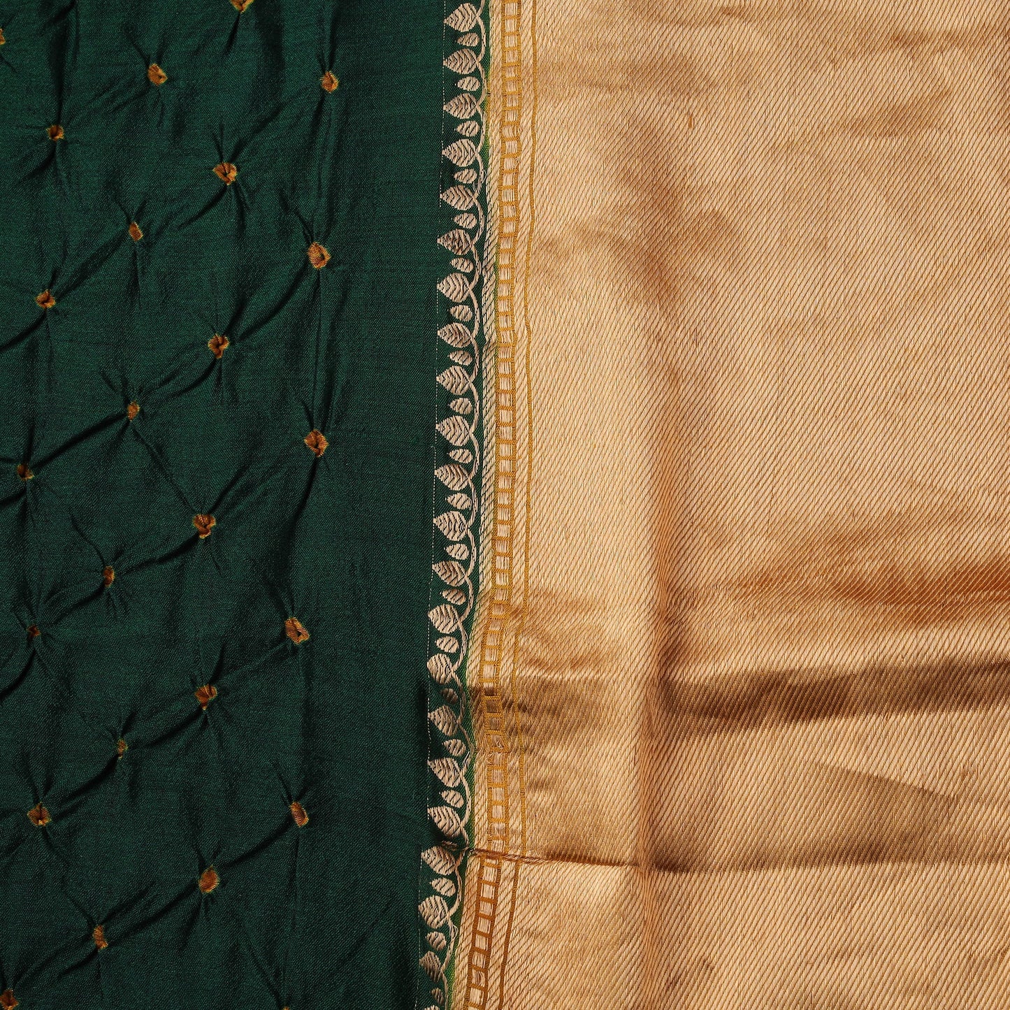 Silk tie-dye bandhani fabric with zari border 24