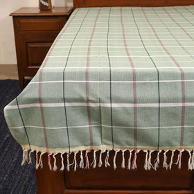 Green - single handloom cotton bed sheet (90 x 60 in) 67