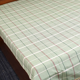 Green - single handloom cotton bed sheet (90 x 60 in) 67
