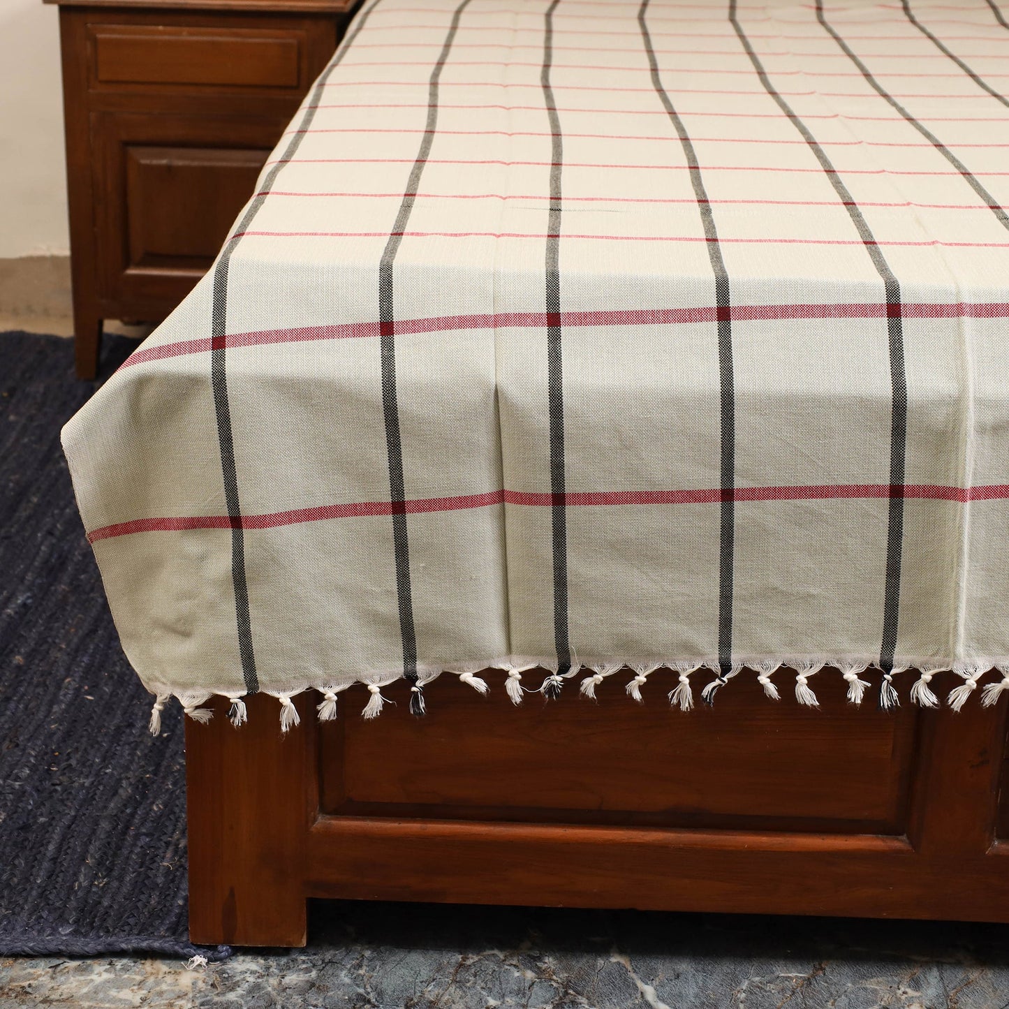 Green - single handloom cotton bed sheet (90 x 60 in) 71