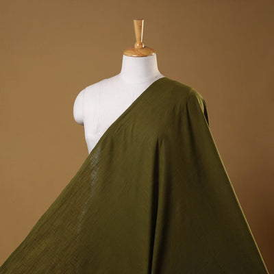 Green Slub Cotton Plain Fabric