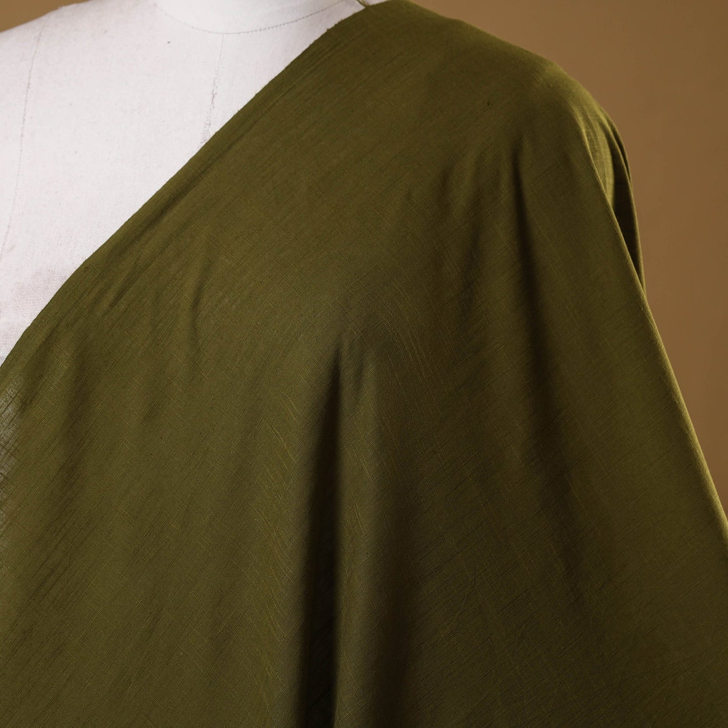 Green Slub Cotton Plain Fabric