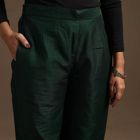 Slub silk elasticated plain pant 01 - handcrafted