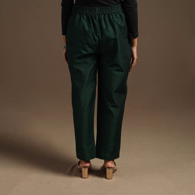 Slub silk elasticated plain pant 01 - handcrafted