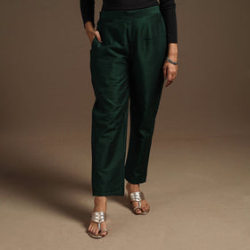 Slub silk elasticated plain pant 01 - handcrafted