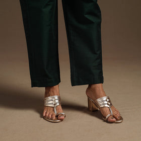 Slub silk elasticated plain pant 01 - handcrafted
