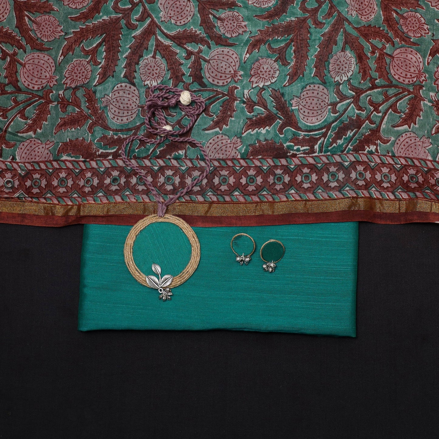 Slub silk plain 2pc unstitched dress material