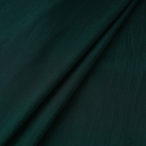 Green - slub silk plain fabric 08 - handcrafted