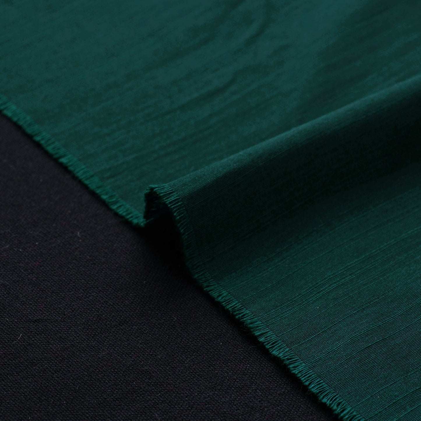 Green - slub silk plain fabric 08 - handcrafted