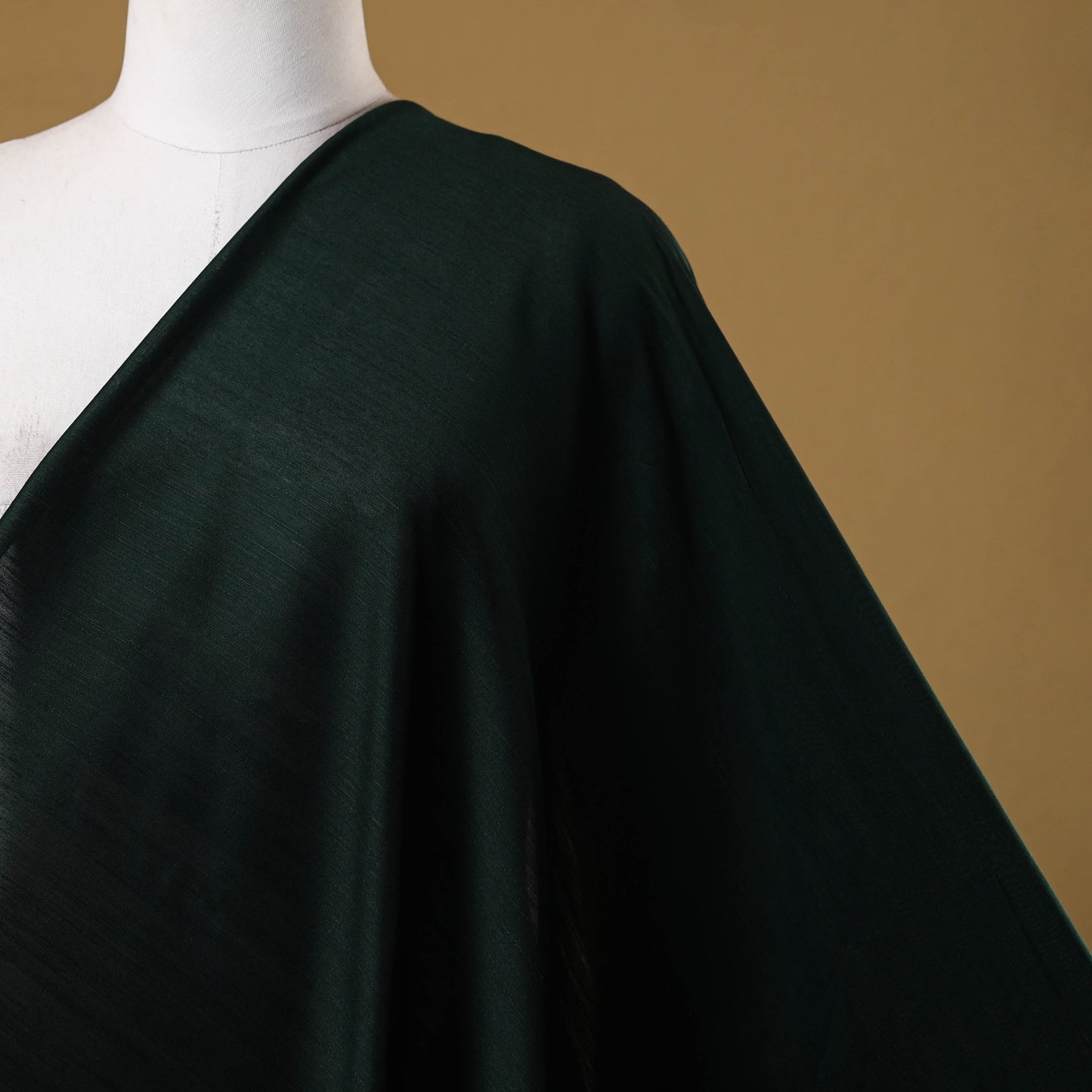 Green - slub silk plain fabric 12 - handcrafted