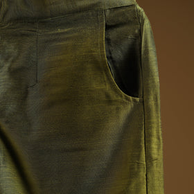 Green - slub silk plain palazzo 06 - handcrafted