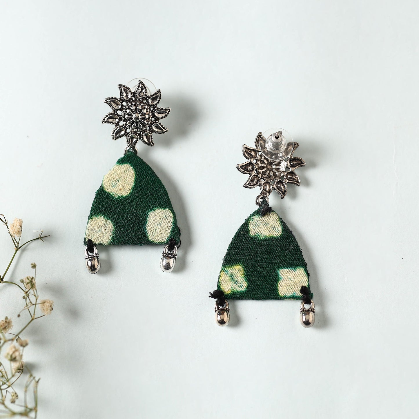 Green - sofia handcrafted gs fabart earrings 11