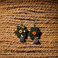Green - sonali handcrafted gs fabart phool kali earrings
