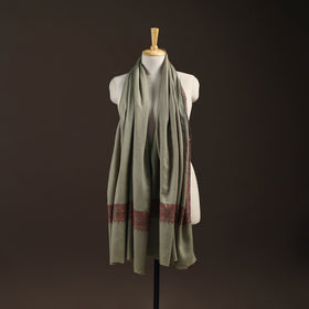 Green - sozni hand embroidery merino wool handwoven