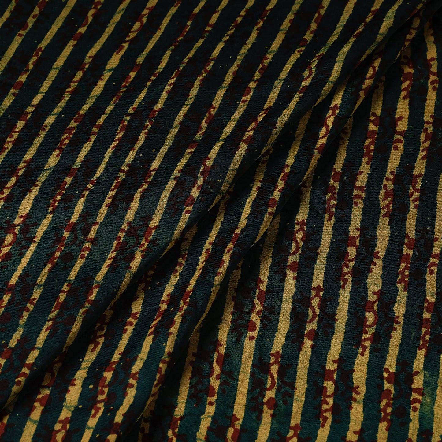 Green - special modal silk vanaspati hand printed fabric