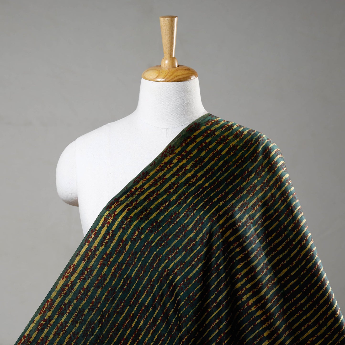 Green - special modal silk vanaspati hand printed fabric